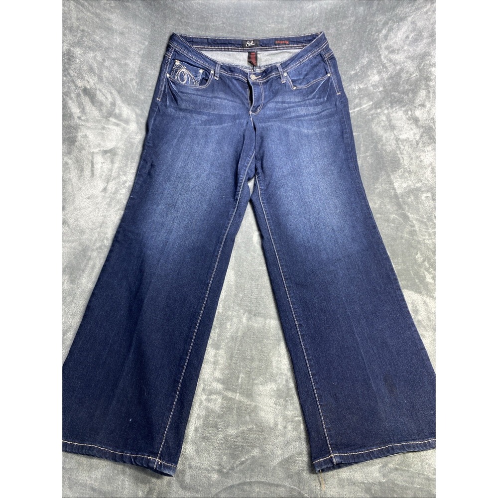 Earl Jean Denim Jeans 20W Boot Western Retro Embroidered Sparkle Stretch Outdoor